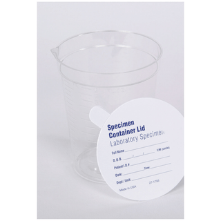 MEDEGEN GENT-L-KARE NON-STERILE SPECIMEN CONTAINERS - Specimen Container, Pour Spout & Paper Lid, Polystyrene Latex Free (LF), Disposable Single Use, 25/bg, 20 bg/cs | Quantity - 1x CS