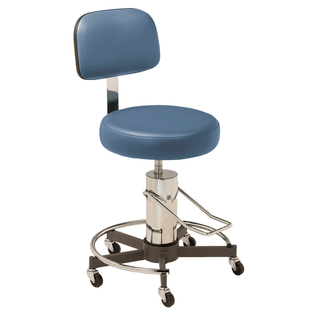 MTI STOOL - Stool, Pneumatic Hand Operated, Black Base without Backrest, Premium-Blue Ridge (DROP SHIP ONLY) (Continetal US & Canada) | Quantity - 1x EA