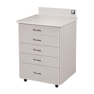 MTI MOBILE CABINET - MTC-1SG Mobile Cabinet, 5-Drawer, with Locks, RH Laminate-Classic Linen, Trim-White (DROP SHIP ONLY) (Continetal US & Canada) | Quantity - 1x EA