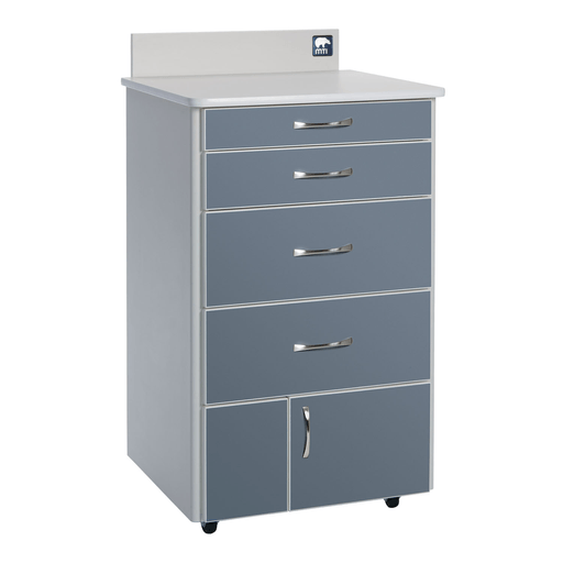 MTI MOBILE CABINET - MTC-1SG Mobile Cabinet, 5-Drawer, with Locks, RH Laminate-Classic Linen, Trim-White (DROP SHIP ONLY) (Continetal US & Canada) | Quantity - 1x EA