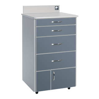 MTI MOBILE CABINET - MTC-1SG Mobile Cabinet, 5-Drawer, with Locks, RH Laminate-Classic Linen, Trim-White (DROP SHIP ONLY) (Continetal US & Canada) | Quantity - 1x EA