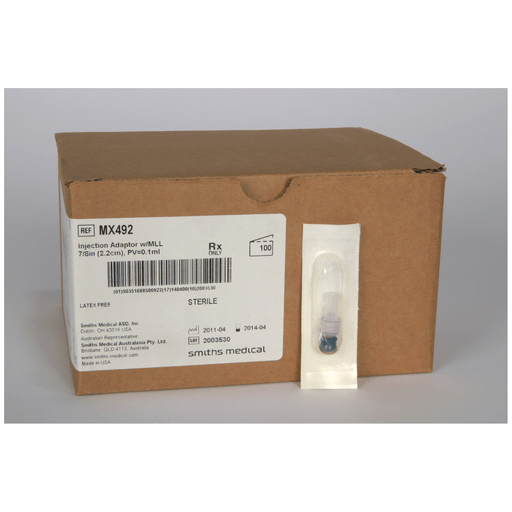 ICU MEDICAL ADAPTERS & CONNECTORS - Injection Adapter, Male Luer Lock, 7/8", Sterile, Latex Free (LF), 100/cs (US Only) | Quantity - 1x CS