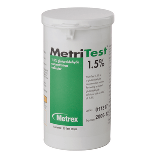 METREX METRITEST GLUTARALDEHYDE - MetriTest 1, For 14 Day Use Life, 60 strips/bottle, 2 btl/cs (US Only) | Quantity - 1x CS