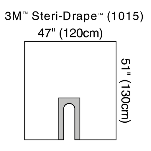 SOLVENTUM STERI-DRAPE U-DRAPES - U-Drape, 47" x 51", U-Slot Aperture with Adhesive, Clear Plastic, 10/bx, 4 bx/cs (Continental US+HI Only) | Quantity - 1x CS