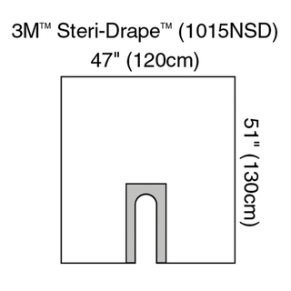 SOLVENTUM STERI-DRAPE U-DRAPESU-Drape, 47" x 51", Non-Sterile, Clear Plastic, U-Slot Aperture with Adhesive, 100/cs | Quantity - 1x CS
