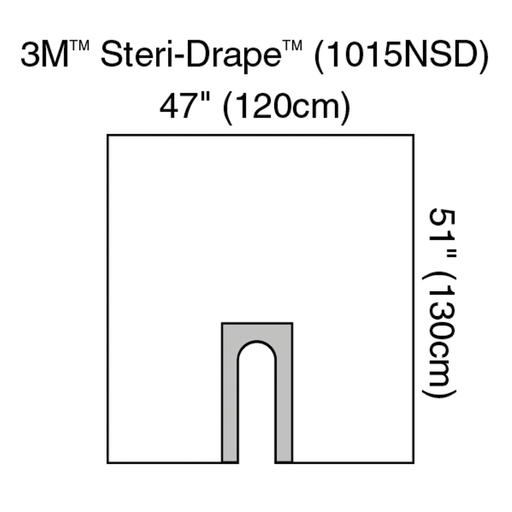 SOLVENTUM STERI-DRAPE U-DRAPESU-Drape, 47" x 51", Non-Sterile, Clear Plastic, U-Slot Aperture with Adhesive, 100/cs | Quantity - 1x CS