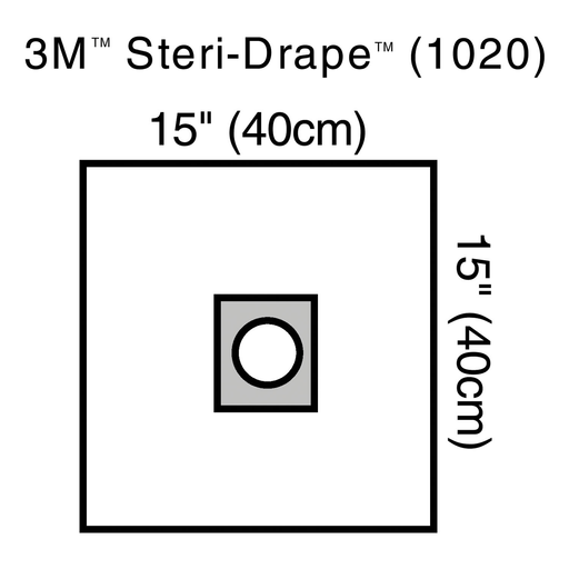 SOLVENTUM STERI-DRAPE OPHTHALMIC SURGICAL DRAPES - Small Drape with Adhesive Aperture, 15" x 15", 10/bx, 4 bx/cs (Continental US+HI Only) (Item on Manufacturer Backorder - Inventory Limited when Available) | Quantity - 1x CS