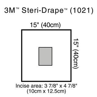 SOLVENTUM STERI-DRAPE OPHTHALMIC SURGICAL DRAPES - Small Drape with Incise Film, 15" x 15", 10/bx, 4 bx/cs (Continental US+HI Only) | Quantity - 1x CS