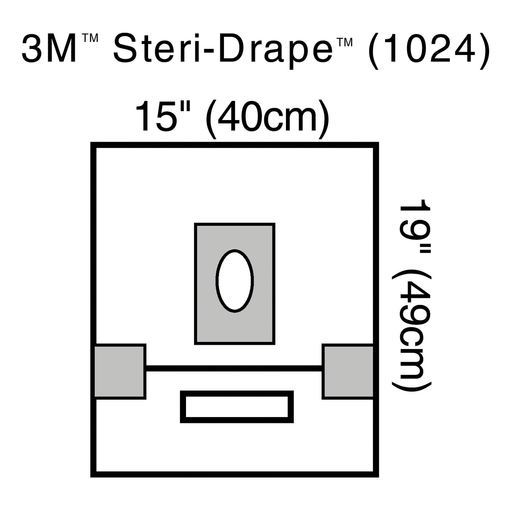 SOLVENTUM STERI-DRAPE OPHTHALMIC SURGICAL DRAPESSmall Drape with Adhesive Aperture & Pouch, 15" x 19", 2 Adhesive Patches, Fluid Collection Pouch, 10/bx, 4 bx/cs | Quantity - 1x CS