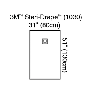 SOLVENTUM STERI-DRAPE OPHTHALMIC SURGICAL DRAPES - Medium Drape with Adhesive Aperture, 31" x 51", 10/bx, 4 bx/cs (Continental US+HI Only) (Item on Manufacturer Backorder - Inventory Limited when Available) | Quantity - 1x CS