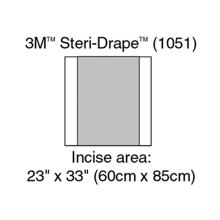 SOLVENTUM STERI-DRAPE INCISE DRAPES - Incise Drape, Overall 23" x 13", Incise 13" x 13", 10/bx, 4 bx/cs | Quantity - 1x CS