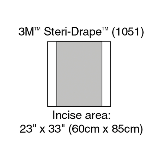 SOLVENTUM STERI-DRAPE INCISE DRAPES - Incise Drape, Overall 23" x 13", Incise 13" x 13", 10/bx, 4 bx/cs | Quantity - 1x CS