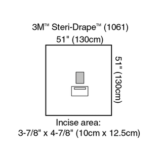 SOLVENTUM STERI-DRAPE OPHTHALMIC SURGICAL DRAPES - Medium Drape with Incise Film & Pouch, 51" x 51", 10/bx, 4 bx/cs (Continental US+HI Only) | Quantity - 1x CS