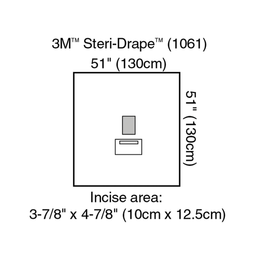 SOLVENTUM STERI-DRAPE OPHTHALMIC SURGICAL DRAPES - Medium Drape with Incise Film & Pouch, 51" x 51", 10/bx, 4 bx/cs (Continental US+HI Only) | Quantity - 1x CS