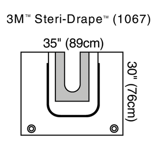 SOLVENTUM STERI-DRAPE U-DRAPES - U-Drape, 30" x 35", U-Pouch Aperture with Adhesive, 2 Exit Ports, 5/bx, 4 bx/cs (Continental US+HI Only) | Quantity - 1x CS