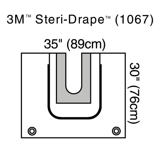 SOLVENTUM STERI-DRAPE U-DRAPES - U-Drape, 30" x 35", U-Pouch Aperture with Adhesive, 2 Exit Ports, 5/bx, 4 bx/cs (Continental US+HI Only) | Quantity - 1x CS