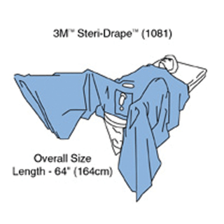 SOLVENTUM UROLOGY DRAPES - Steri-Drape TUR Drape, 64", Absorbent Impervious Material, Abdominal Adhesive Aperture, Elastic Aperture, Neoprene Finger Cot, Fluid Collection Pouch with Filter & Exit Port, 14/bx, 2 bx/cs | Quantity - 1x CS