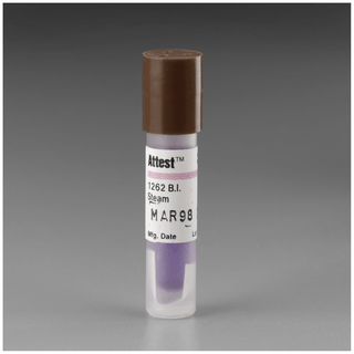 SOLVENTUM ATTEST BIOLOGICAL INDICATORS & TEST PACKS - Indicator For Steam 270F/ 132C Vacuum Assisted or 250F/ 121C Gravity Sterilizers, 48 Hour Readout, Brown Cap, 100/bx, 4 bx/cs (Continental US+HI Only) | Quantity - 1x CS