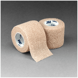 SOLVENTUM COBAN SELF-ADHERENT WRAP - Self-Adherent Wrap with Hand Tear, Latex Free (LF), 2" x 5 yds (fully stretched), Tan, 36 rl/cs (Continental US+HI Only) (Item on Manufacturer Backorder - Inventory Limited when Available) | Quantity - 1x CS