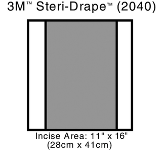 SOLVENTUM STERI-DRAPE 2 INCISE DRAPES - Incise Drape, Overall 14" x 16", Incise 11" x 16", 10/bx, 4 bx/cs (Continental US+HI Only) | Quantity - 1x CS