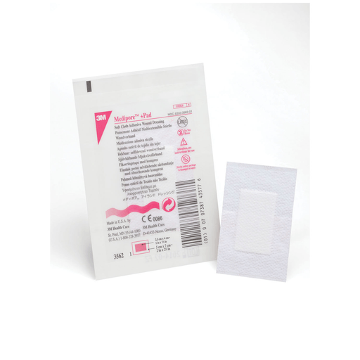 SOLVENTUM MEDIPORE +PAD SOFT CLOTH ADHESIVE WOUND DRESSING - Wound Dressing, 2" x 2", Pad Size 1" x 1", 50/bx, 4 bx/cs (Continental US+HI Only) | Quantity - 1x CS