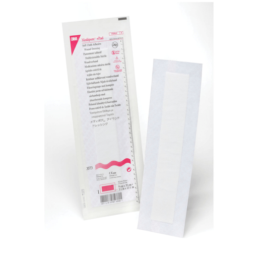 SOLVENTUM MEDIPORE +PAD SOFT CLOTH ADHESIVE WOUND DRESSINGWound Dressing, 3" x 13", Pad Size 1" x 11", 25/bx, 4 bx/cs | Quantity - 1x CS