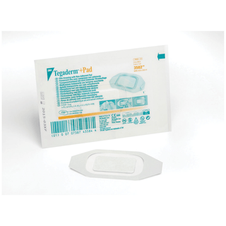 SOLVENTUM TEGADERM + PAD FILM DRESSING WITH NON-ADHERENT PAD - Transparent Dressing, 2" x 2", Pad Size 1" x 1", 50/bx, 4 bx/cs (Continental US+HI Only) | Quantity - 1x CS