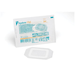 SOLVENTUM TEGADERM + PAD FILM DRESSING WITH NON-ADHERENT PAD - Transparent Dressing, 3" x 8", Pad Size 1" x 6", 25/bx, 4 bx/cs | Quantity - 1x CS