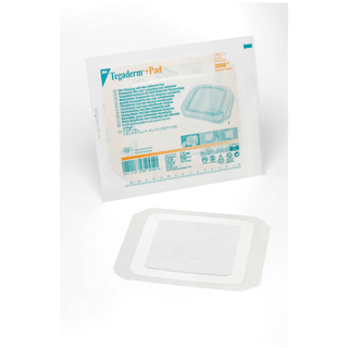 SOLVENTUM TEGADERM + PAD FILM DRESSING WITH NON-ADHERENT PAD - Transparent Dressing, 3" x 8", Pad Size 1" x 6", 25/bx, 4 bx/cs | Quantity - 1x CS