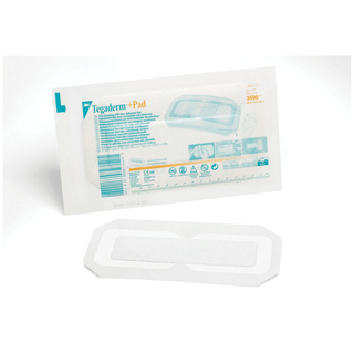 SOLVENTUM TEGADERM + PAD FILM DRESSING WITH NON-ADHERENT PAD - Transparent Dressing, 3" x 8", Pad Size 1" x 6", 25/bx, 4 bx/cs | Quantity - 1x CS