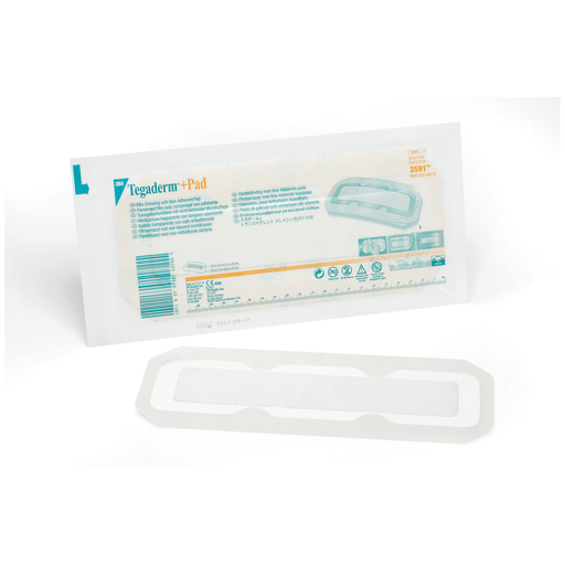 SOLVENTUM TEGADERM + PAD FILM DRESSING WITH NON-ADHERENT PADTransparent Dressing, 3" x 10", Pad Size 1" x 8", 25/bx, 4 bx/cs | Quantity - 1x CS