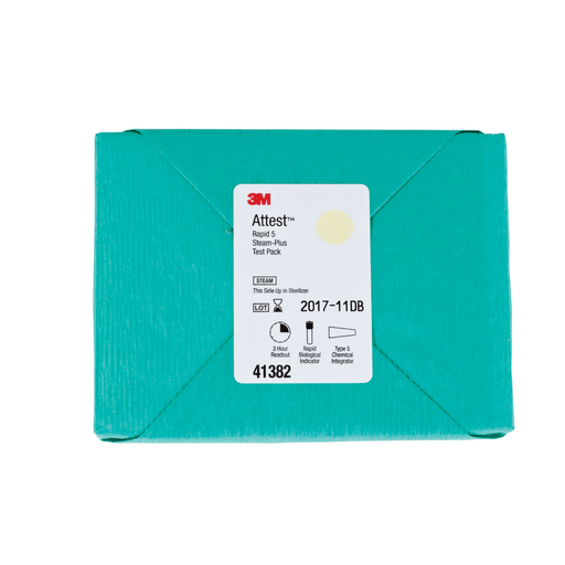 SOLVENTUM ATTEST RAPID 5 STEAM PLUS TEST PACK - Test Pack Includes: 16 Test Packs + 16 Controls, 3 Hr Readout, Brown, Cap, Consists of 1292 BI + Comply (Sterigage) Steam Chemical Integrator, 16/bx, 4 bx/cs | Quantity - 1x CS