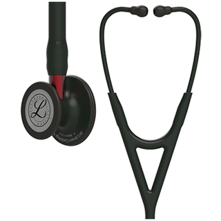 SOLVENTUM LITTMANN CARDIOLOGY IV STETHOSCOPEStethoscope, Black Finish Chestpiece, Black Tube, Red Stem and Black Headset, 27" (Littmann items are only available for sale online by distributors authorized by 3M Littmann) | Quantity - 1x EA