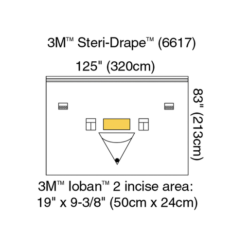 SOLVENTUM STERI-DRAPE PATIENT ISOLATION DRAPES - Isolation Drape, 126" x 83", Ioban 2 Incise Film & Pouch, 1 Exit Port, 2 Instrument Pouches, 2 Tube & Cord Organizers, Adhesive Strip Along Top, 5/bx, 4 bx/cs (Continental US+HI Only)  | Quantity - 1x CS