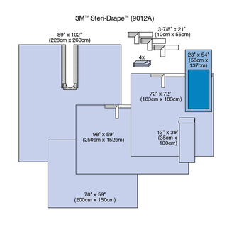 SOLVENTUM ORTHOPEDIC DRAPES - Steri-Drape Orthopedic Surgical Pack: Op Tape, Hand Towels, Legging, Medium & Large Adhesive Drape Sheets, Adhesive Split Sheet, Mayo Stand Cover, Instrument Table Cover, 5/bx, 2 bx/cs | Quantity - 1x CS