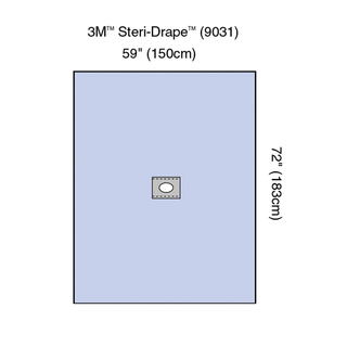 SOLVENTUM DRAPES & SHEETS - Steri-Drape Adhesive Aperture Drape, 59" x 72", Absorbent Impervious Material, Off-Centered Oval Aperture, 25/bx, 2 bx/cs (Continental US+HI Only) | Quantity - 1x CS