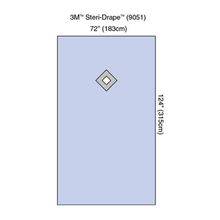 SOLVENTUM GENERAL SURGERY DRAPES - Steri-Drape Thyroid Drape, 72" x 124", Absorbent Impervious Material, Diamond Adhesive Aperture, 15/bx, 2 bx/cs | Quantity - 1x CS