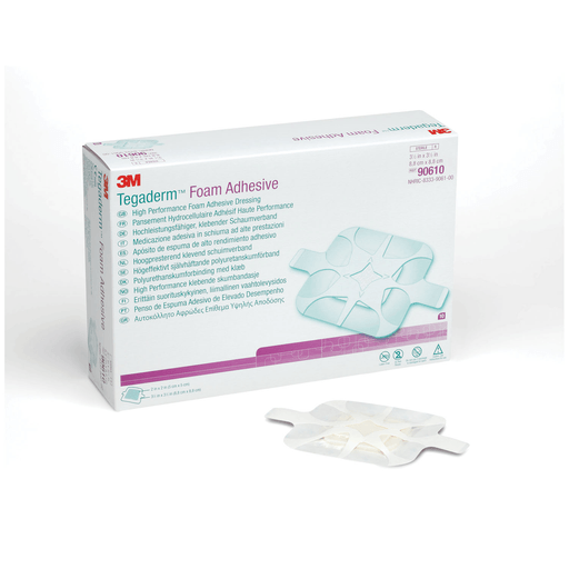SOLVENTUM TEGADERM FOAM ADHESIVE DRESSING - Foam Adhesive Dressing, 3 " x 3 ", Square, 10/bx, 4 bx/cs (Continental US+HI Only) | Quantity - 1x CS