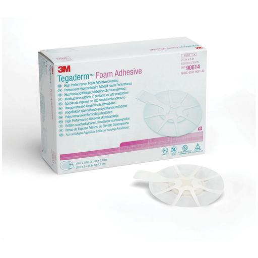 SOLVENTUM TEGADERM FOAM ADHESIVE DRESSING - Foam Adhesive Dressing, Mini Oval, 2 " x 3", 10/bx, 4 bx/cs (Continental US+HI Only) | Quantity - 1x CS