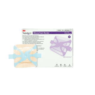 SOLVENTUM TEGADERM SILICONE FOAM BORDER DRESSINGFoam Border Dressing, 4" x 4", 10/bx, 6 bx/cs (Item is Short-Dated & Non-Returnable) | Quantity - 1x CS