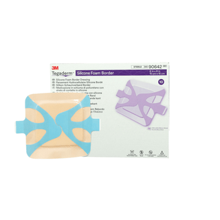 SOLVENTUM TEGADERM SILICONE FOAM BORDER DRESSINGFoam Border Dressing, 6" x 6", 10/bx, 4 bx/cs (70 cs/plt) | Quantity - 1x CS