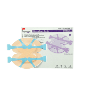 SOLVENTUM TEGADERM SILICONE FOAM BORDER DRESSING - Heel & Contour Dressing, 6" x 6", 5/bx, 4 bx/cs (Continental US+HI Only) | Quantity - 1x CS