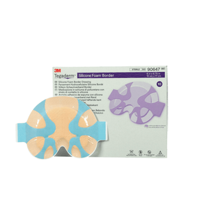 SOLVENTUM TEGADERM SILICONE FOAM BORDER DRESSING - Small Sacral Dressing, 6" x 6.75", 10/bx, 4 bx/cs (Continental US+HI Only) | Quantity - 1x CS