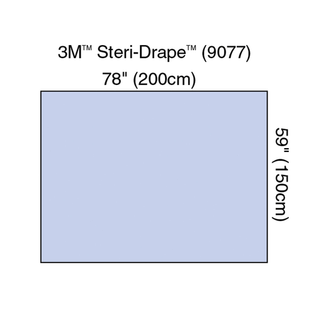 SOLVENTUM DRAPES & SHEETS - Steri-Drape Adhesive Aperture Drape, 59" x 72", Absorbent Impervious Material, Off-Centered Oval Aperture, 25/bx, 2 bx/cs (Continental US+HI Only) | Quantity - 1x CS