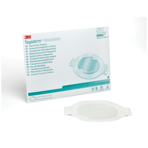 SOLVENTUM TEGADERM ABSORBENT CLEAR ACRYLIC DRESSINGSDressing, Large Oval, Pad Size 3.4" x 4", Overall Size 5.6" x 6", 10/bx, 4 bx/cs | Quantity - 1x CS
