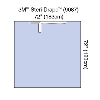 SOLVENTUM DRAPES & SHEETS - Steri-Drape Adhesive Aperture Drape, 59" x 72", Absorbent Impervious Material, Off-Centered Oval Aperture, 25/bx, 2 bx/cs (Continental US+HI Only) | Quantity - 1x CS