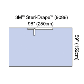 SOLVENTUM DRAPES & SHEETS - Steri-Drape Adhesive Aperture Drape, 59" x 72", Absorbent Impervious Material, Off-Centered Oval Aperture, 25/bx, 2 bx/cs (Continental US+HI Only) | Quantity - 1x CS