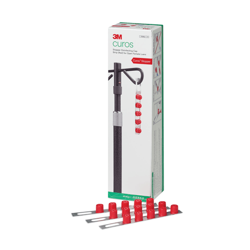 SOLVENTUM CUROS STOPPER DISINFECTING CAP - Stopper Disinfecting Cap for Open Female Luer, Strips (5 count), 50 strips/bx, 8 bx/cs | Quantity - 1x CS