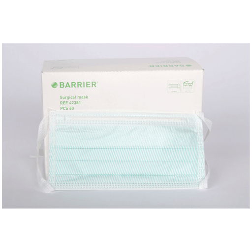 MOLNLYCKE BARRIER ANTI-FOG FACE MASKFace Mask, Green, 60/bx, 10 bx/cs | Quantity - 1x CS