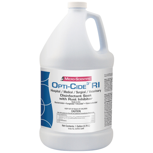 MICRO-SCIENTIFIC OPTI-CIDE3 DISINFECTANTOpti-Cide3, 1 Gallon, Rust Inhibitor, Instrument Disinfectant, Pour Bottle, 4/cs (Contenental US Only) (Item is considered HAZMAT and cannot ship via Air or to AK, GU, HI, MP, PR, VI) | Quantity - 1x CS